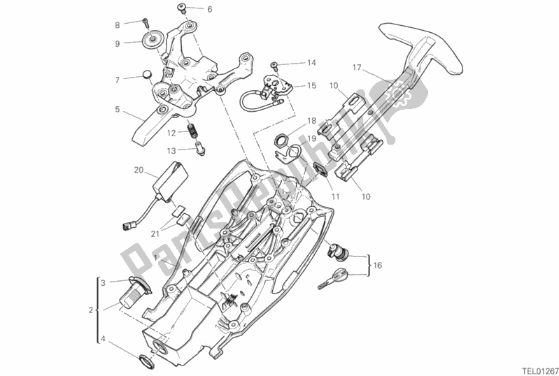 All parts for the 32c - Locker of the Ducati Diavel 1260 S Thailand 2020